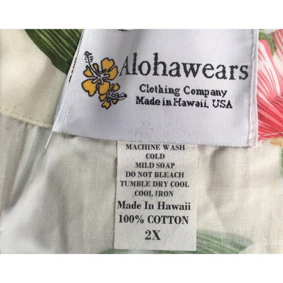 Alohawears Shirt Mens 2XL Floral Hawaiian Aloha Button Front Made in Hawaii USA - Picture 5 of 13